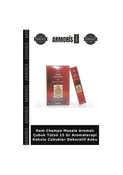 Hem Champa Masala Aromalı Çubuk Tütsü 15 Gr Aromaterapi Kokulu Çubuklar Dekoratif Koku