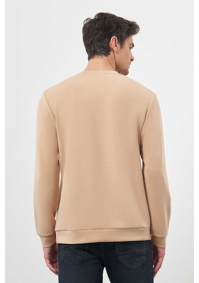 Morven Erkek Bej Trend Bisiklet Yaka Sweat-shirt 25ks063002653 Bej Bej