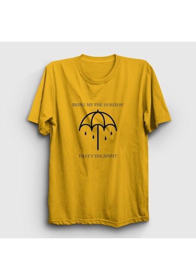 Presmono Unisex Spirit Bring Me The Horizon T-shirt Sarı