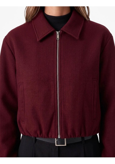 Koton Bomber Bordo Kadın Ceket 7wak10146ek
