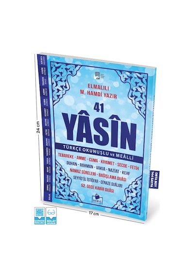 Yasini Şerif Mavi Renk Türkçe Okunuşlu Ve Mealli Orta Boy