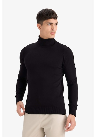 Defacto Slim Fit Dar Kesim Balıkçı Yaka Basic Düz Triko Kazak R1124az25wnbk27 Siyah