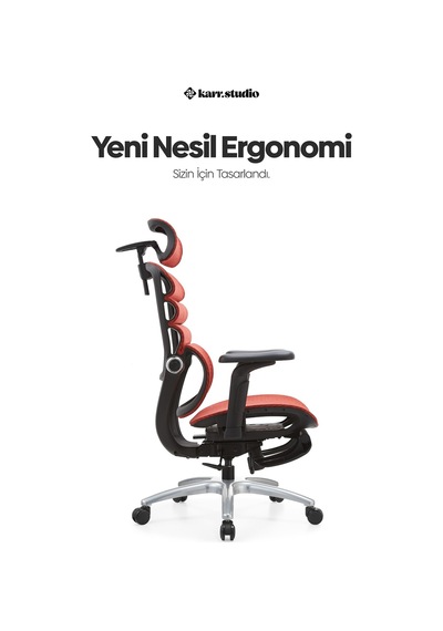 Rosso Ergonomik Çalışma Koltuğu - Kırmızı