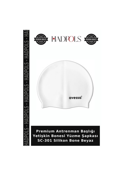 Premium Antrenman Başlığı Yetişkin Bonesi Yüzme Şapkası Sc-301 Silikon Bone Beyaz