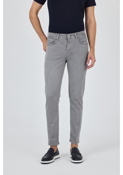 İmza Gri Pamuklu 5 Cep Casual Slim Fit 5 Cep Pantolon 1003250318 Gri
