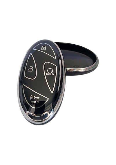 Hyundai Tucson Iqoniq Kona Elantra Uyumlu Kumanda Anahtar Kılıfı 5 Tuşlu Siyah Gümüş