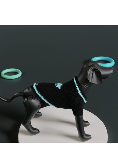 Kedi Ve Köpek İçin Dinazorlu Siyah Kazak