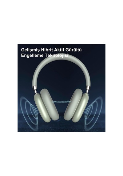 Hp5 Anc Kulak Üstü Kablosuz Bluetooth Kulaklık Yeşil