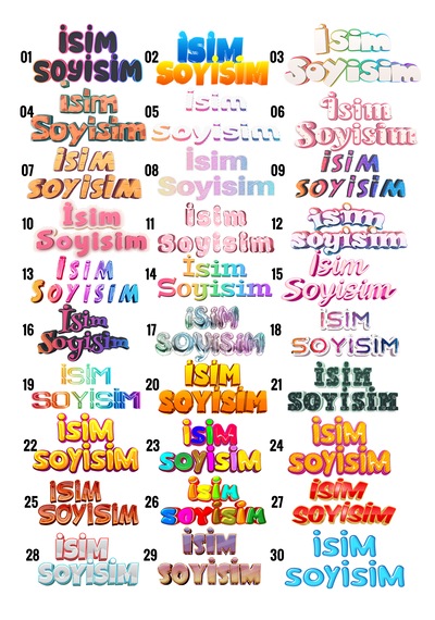 Kıyafet Etiketi - Okul Kıyafet Kumaş Etiketi Kreş Anaokulu İlkokul Kıyafet Kumaş Etiketi Set14 Karışık