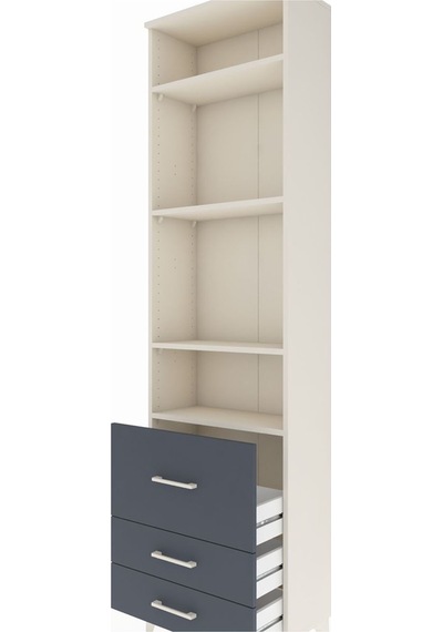 Arges Dolap 4 Raflı 3 Çekmeceli 60x30x221 Aytaşı-antrasit Aytaşı