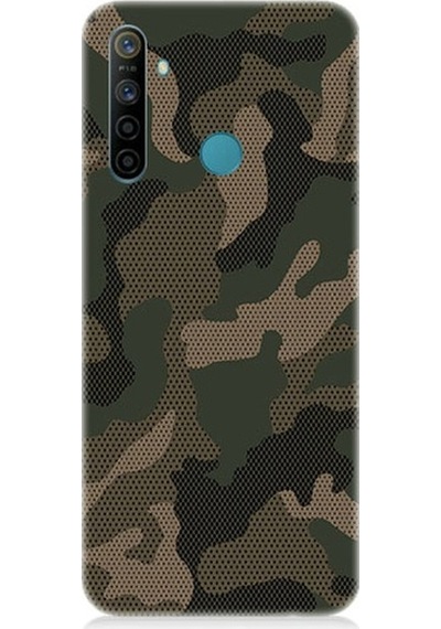 Realme 5i Uyumlu Kamuflaj Desenli Silikon Kılıf
