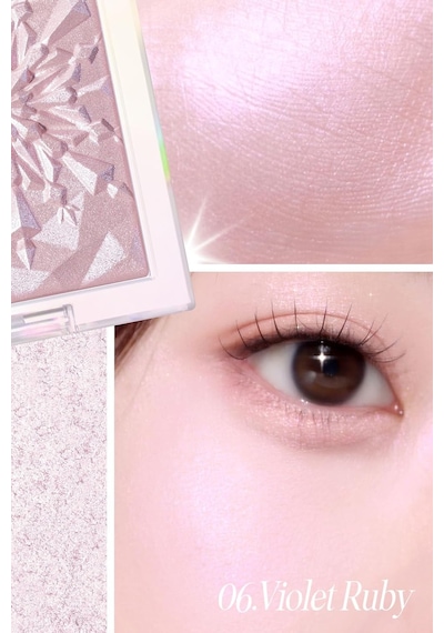 Mikro İnci Tanecikleriyle Yoğun Işıltı Sağlayan Highlighter Prism Highlighter 06 Violet Ruby Çok Renkli
