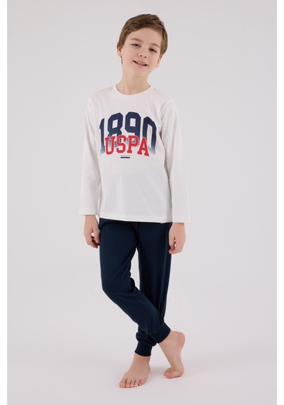 U.S. Polo Assn. U.s. Polo Assn Erkek Çocuk Beyaz Pijama Takımı Us2203-c-v1