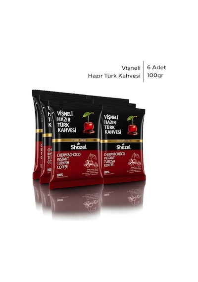 Shazel Hazır Türk Kahvesi Vişneli 100 Gr 6 Paket