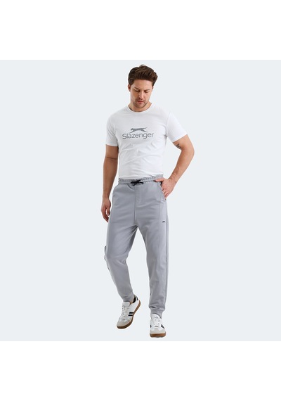 Slazenger NACIO Erkek Cepli Dar Paça Gri Eşofman Altı