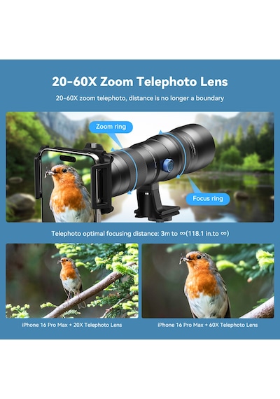 Apexel Telecular 20-60x Zoom Lens