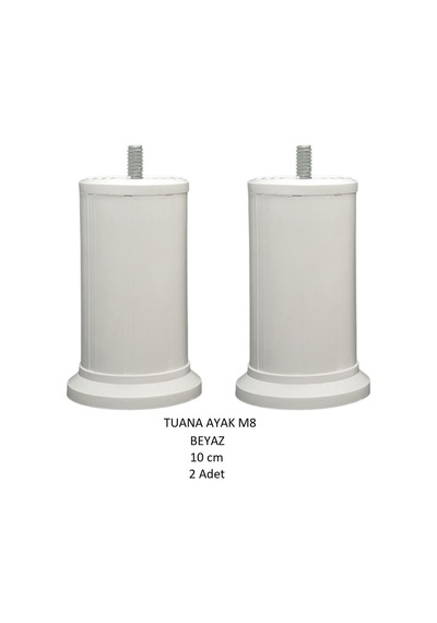 Tuana Ayak 10 cm M8 Cıvatalı Beyaz (2 Adet)