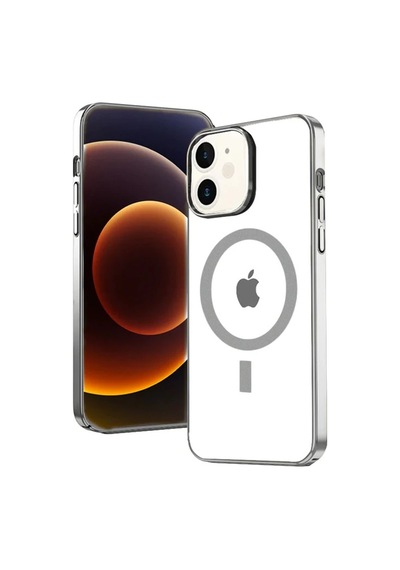 Ally İphone 12 - 12 Pro 6.1inç Magsafe Uyumlu Renkli Kenar Silikon Kılıf- 5775 Mavi