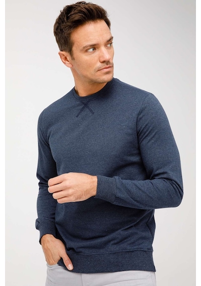 Igs İgs Erkek İndigo Modernfıt / Ekstra Dar Kalıp Bisiklet Yaka Sweatshirt İndigo
