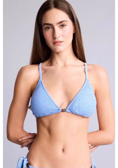 Defacto Regular Fıt Kırışık Dokulu Mavi Bikini Üstü E0205ax26smbe552 Mavi-be552