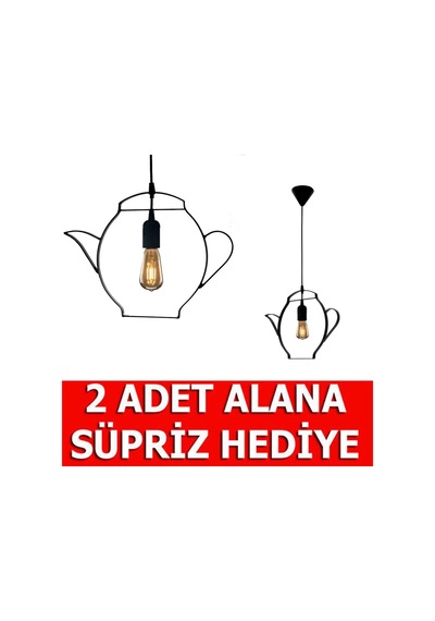 Bundera Çaycı Sarkıt Avize Ferforje Çaydanlık Metal Demlik Avize