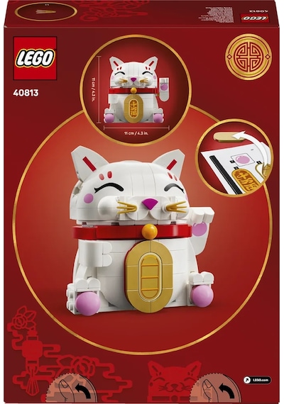 LEGO® Şanslı Kedi 40813 - 9 Yaş ve Üzeri Çocuklar için Yaratıcı Oyuncak Yapım Seti (280 Parça)