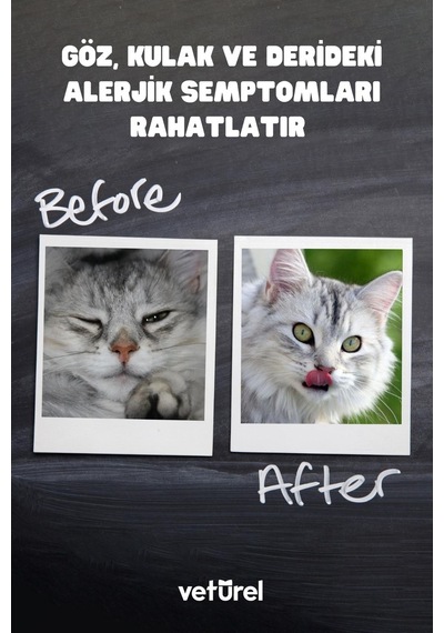 Veturel Kedi Yüz Temizleme Kulak Burun Ağız Çene Gözyaşı Lekesi Bakım Spreyi 2 x 100 ML