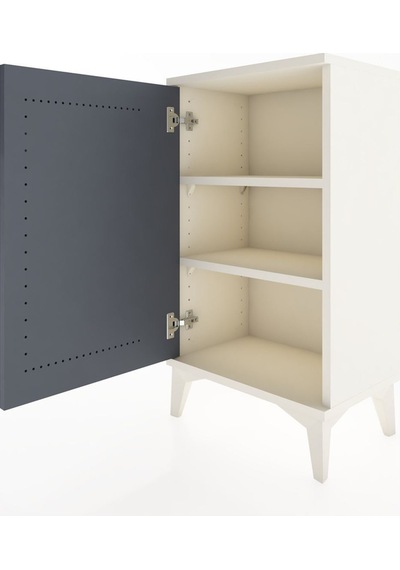 Arges Komodin Tek Raflı Tek Çekmeceli Tek Kapaklı 44x30x80 Aytaşı-antrasit Aytası