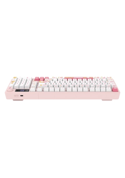 Hawk Gaming Hk258 Membrane Lcd Rgb Kablosuz/bluetooth Beyaz Pembe Full Türkçe Gaming Klavye