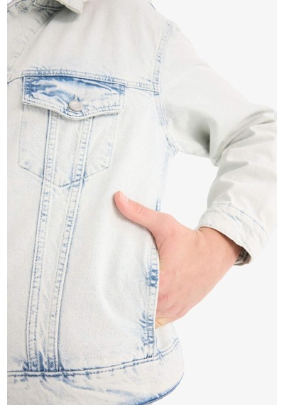 DeFacto %100 Pamuk Oversize Geniş Kalıp Mevsimlik Baharlık Jean Ceket D7741AX25SPNM63