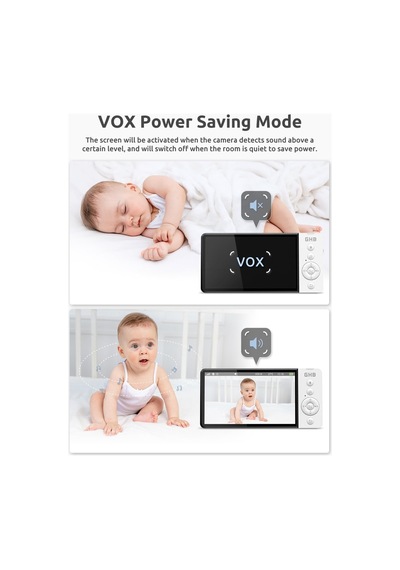Ghb Abm700 Bebek Kameralı Monitör, 5" 720p Hd Ips Ekran, Gece Görüşü, Vox Modu, 5000mah Kamera Sistemi
