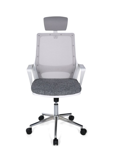 Ofisbazaar Lizz Beyaz Fileli Yönetici Koltuğu Ergonomik Başlıklı Ofis Koltuğu Gri Gri