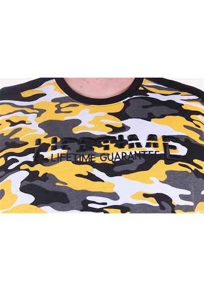 Starbattal Büyük Beden Shoulder Line Camouflage Erkek Tişört 23147 Hardal - Unisex Hardal