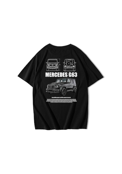 Brz Collection Unisex Oversize Mercedes G63 Amg T-shirt-siyah Siyah