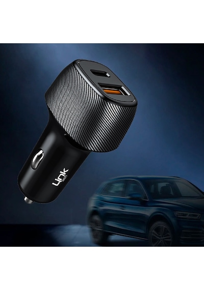 LinkTech C498 38W 2x USB Type-C - Lightning Kablolu Araç Şarj Aleti