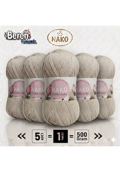 Cotton Lüks - 97666 Dantel - 5'li Paket - 100gr/330m - Pamuklu Hırka Yelek Amigurumi İpi