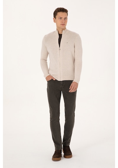 U.S. Polo Assn. Erkek Taş Melanj Basic Triko Hırka 50313688-VR225