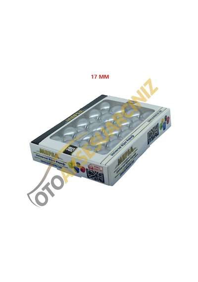 A Kalite Mefsa Bijon Kapağı Düz 17 Mm Krom 20 Li Set