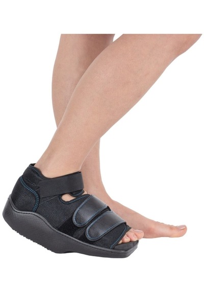Halluks Valgus Ayakkabısı Taban Kısmı Kaydırmaz Kauçuk, Erken Mobilizasyona Yardımcı Olur. Siyah