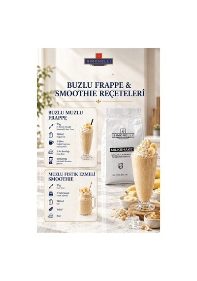 Simonelli Muz Aromalı Toz Milkshake Karışımı 1 KG