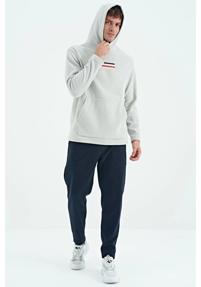 Tommy Life Erkek Kapşonlu Sweat Taş Art-88301 Taş