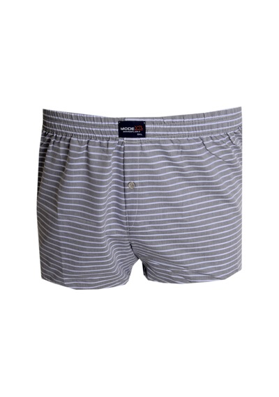 Mode Xl Büyük Beden Erkek Boxer Desenli Poplin 6348 Gri 001