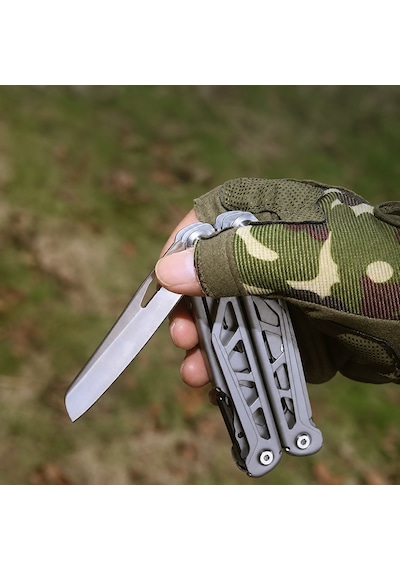 Wolf Multitool Çok Amaçlı Pense Çakı Yıldız Işığı Gümüş Katlanabilir Kamp Ve Edc El Aleti