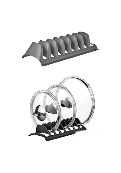 8 Bölmeli Tencere Kapak Rafı - Simple Tabaklık - Kapak Organizeri 0029
