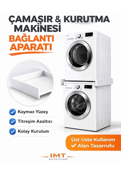 İmt Aksesuar Çamaşır Makinesi Dolabı Çamaşır Ve Kurutma Makinesi Üst Üste Sabitleme Bağlantı Aparatı Beyaz İmt Aksesuar Çamaşır Makinesi Dolabı Çamaşır Ve Kurutma Makinesi Üst Üste Sabitleme Bağlantı Aparatı Beyaz