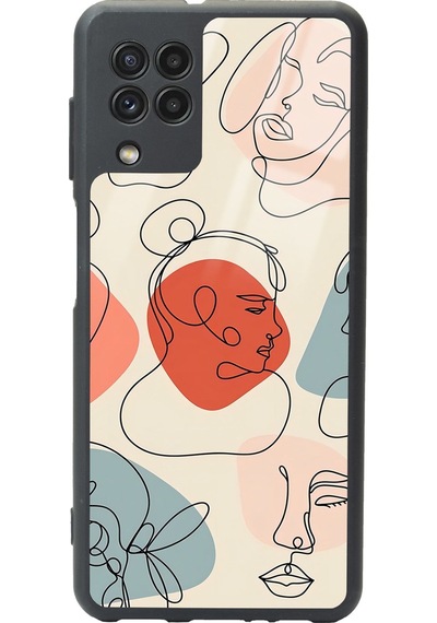 Samsung Uyumlu A-22 Nude Maske Tasarımlı Glossy Telefon Kılıfı Çok Renkli