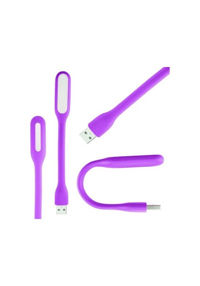 Koodmax Taşınabilir Usb Led Lamba Işık Laptop Kitap Okuma Klavye Aydınlatma - 17cm - Mor