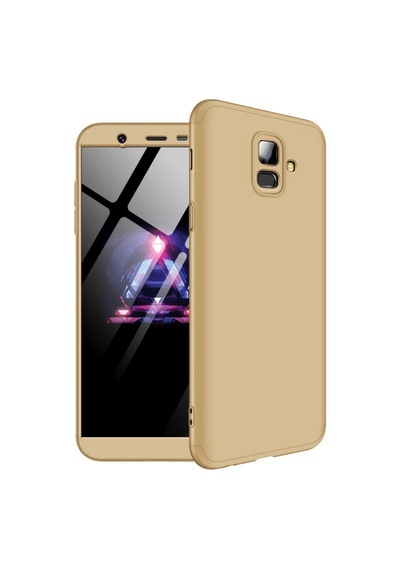 Samsung Uyumlu Galaxy A6 Kılıf 3 Parçalı 360 Tam Korumalı Gkk Kapak