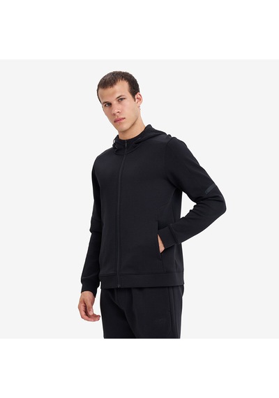 Lescon Siyah Erkek Fermuarlı Kapüşonlu Sweatshirt 26n-1101