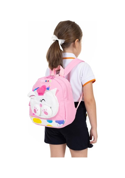 Sevimli Kedi Figürlü Anaokulu Çantası - Pembe #REF!